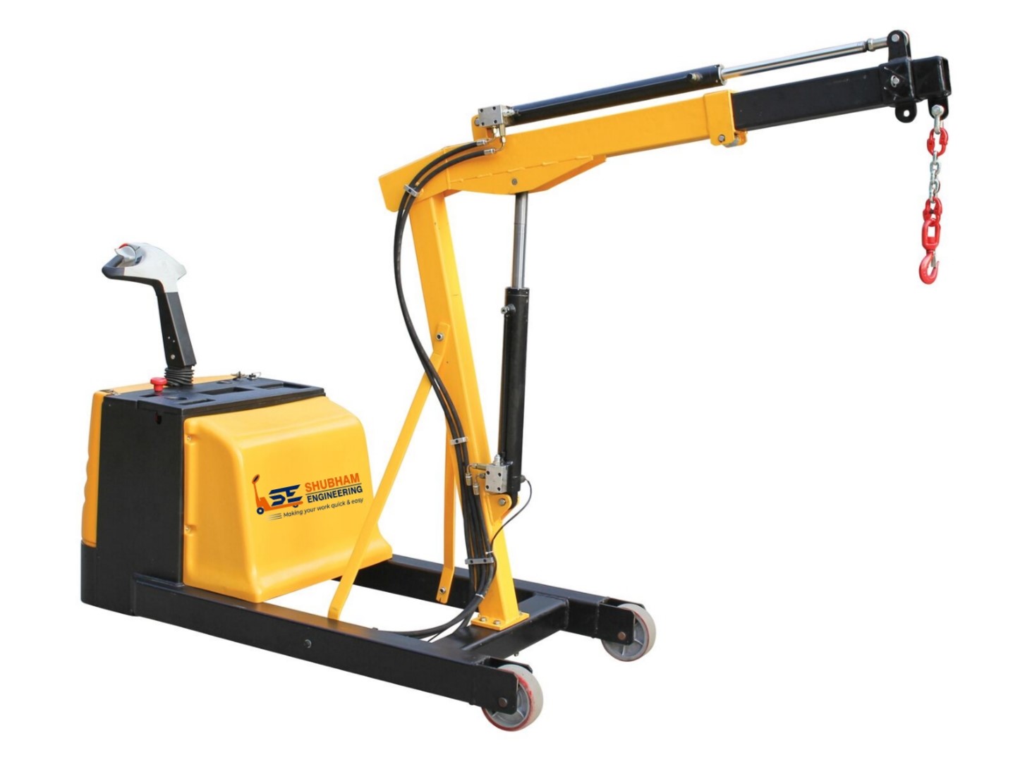 Electric battery floor crane